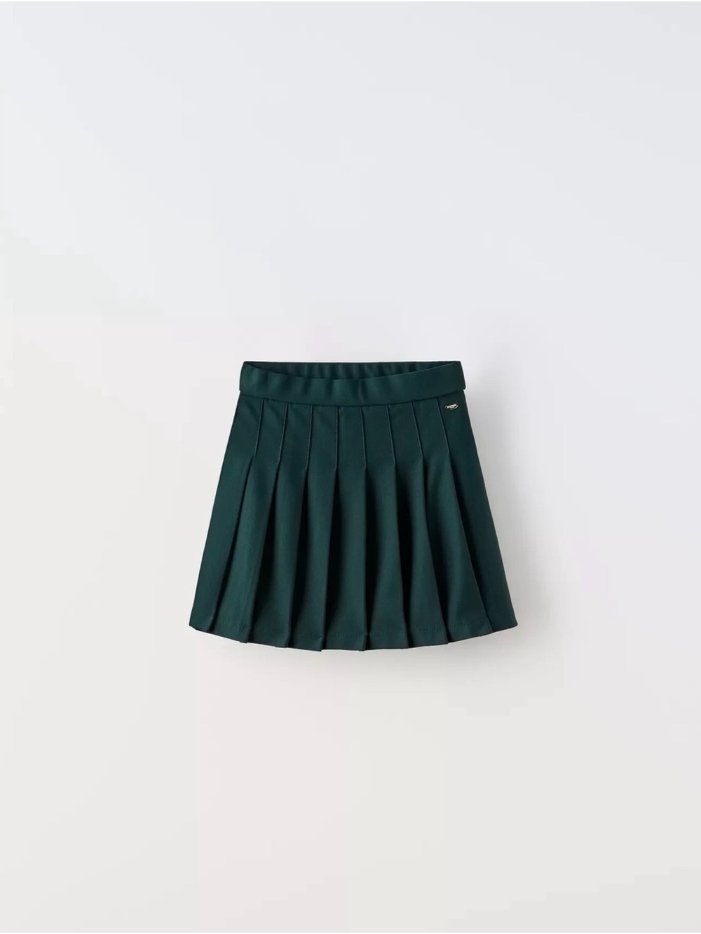Zara Girls Pleated Skirt in Forest Green